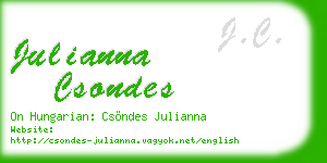 julianna csondes business card